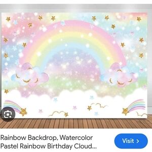 Pastel Watercolor Rainbow Backdrop